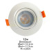 Spot LED 12W Rotund Mobil Alb